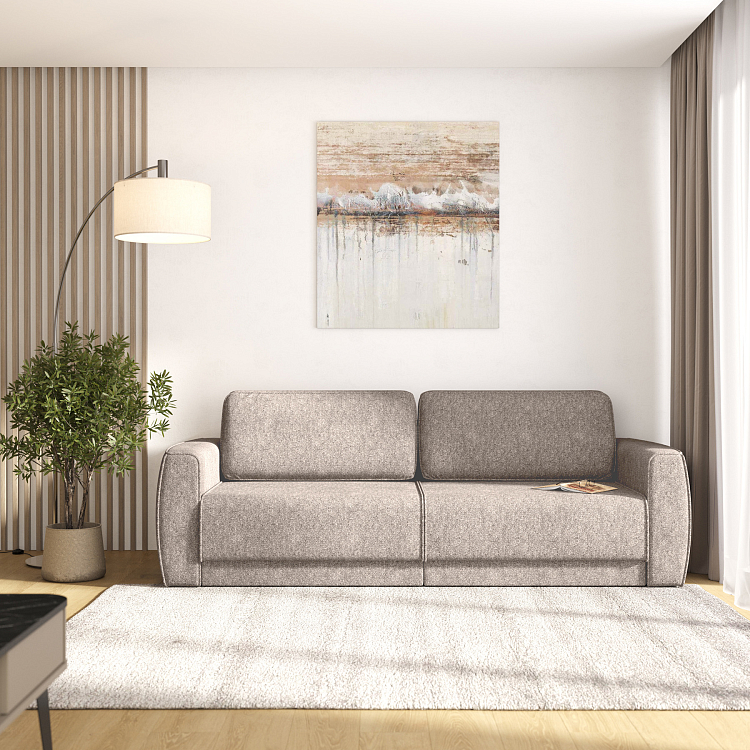 Женева 2S2P / Диван - кровать (еврокнижка) велюр bubble 12 темный беж